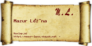 Mazur Léna névjegykártya